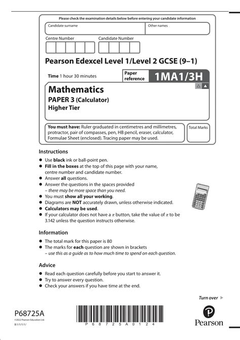 Read Online Edexcel Mathematics Higher Mock Paper Mark Scheme 