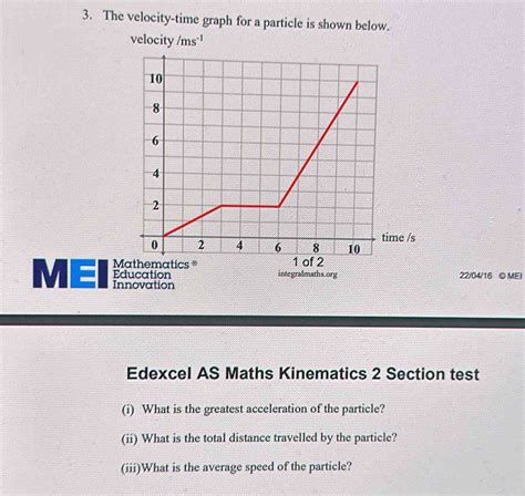 Full Download Edexcel Mechanics 2 Kinematics Of A Particle Section 1 