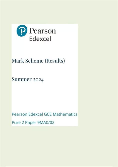 Full Download Edexcel November 2009 Paper 4H Mark Scheme 