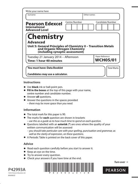 Full Download Edexcel Past Paper Chemistry Jan 2014 