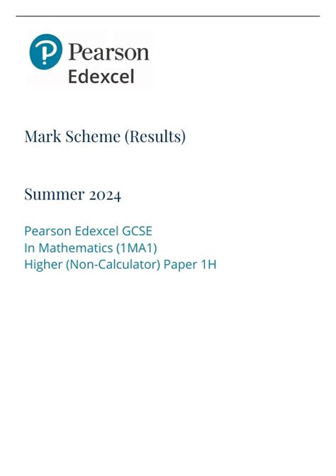 Download Edexcel Past Papers Maths Gcse Mark Scheme 