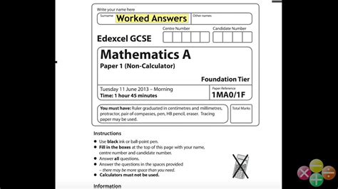 Full Download Edexcel Past Papers Maths Year 9 2013 
