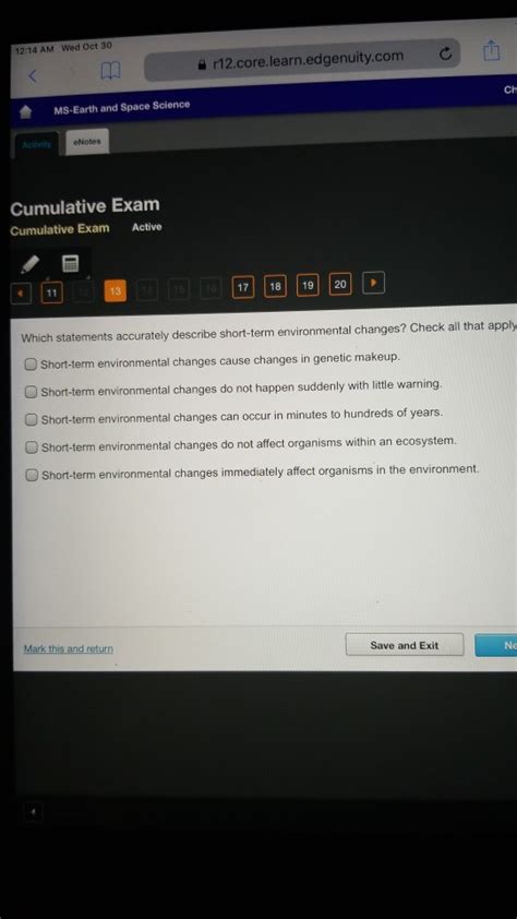 Edgenuity Cumulative Exam