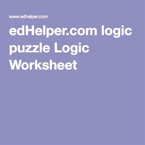 Edhelper Com Logic Puzzle Logic Worksheet Your Weight On Other Planets Worksheet - Your Weight On Other Planets Worksheet