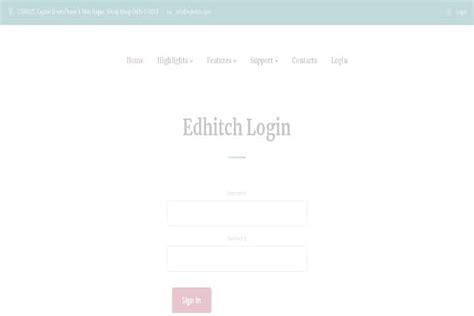 Edhitch Log In