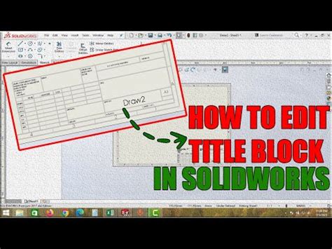 Edit Title Block Solidworks Drawing