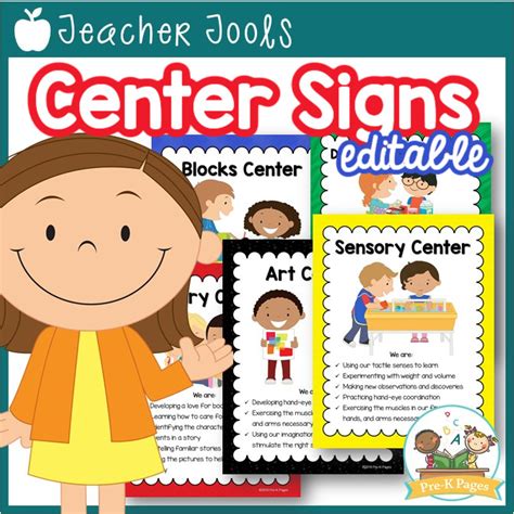 Editable Center Signs For Preschool Pre K And Preschool Science Center Sign - Preschool Science Center Sign