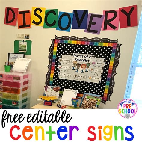 Editable Center Signs Pocket Of Preschool Preschool Science Center Sign - Preschool Science Center Sign