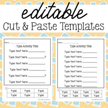 Editable Cut And Paste Template Tpt Cut And Paste Template - Cut And Paste Template