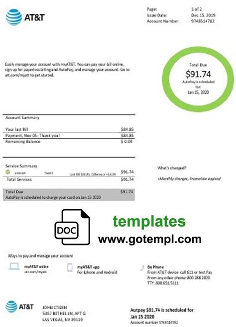 editable utility bill templates in PSD and DOC format Bill template, Utility bill, Templates