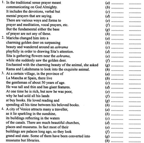 Editing Exercises For Class 9