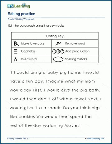 Editing Paragraphs Worksheets K5 Learning Editing Worksheet For First Grade - Editing Worksheet For First Grade