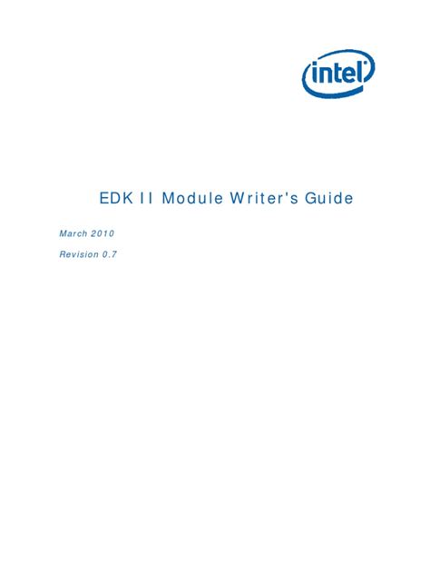 Read Edk Ii Module Writers Guide 