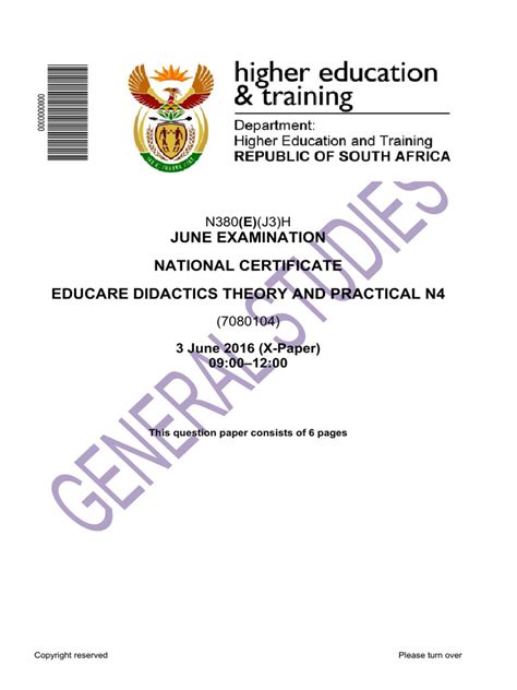 Educare Didactics N4 Question Papers And Memos