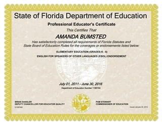 education certification florida