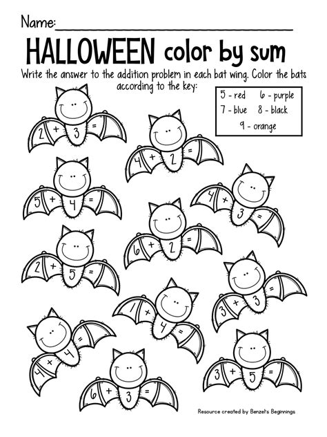 Educational Halloween Printable Activities For Preschool Adding Worksheet Preschool Halloween - Adding Worksheet Preschool Halloween