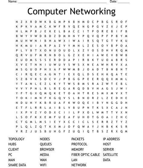 Educationalwordlists Com Wordsearch Computer Network Terms Ii Computer Words Word Search - Computer Words Word Search