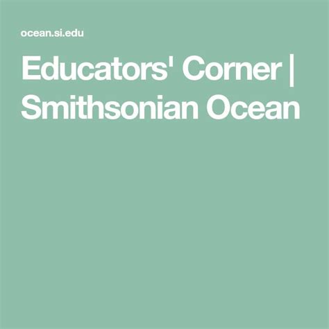 Educators X27 Corner Smithsonian Ocean Ocean Lesson Plans 3rd Grade - Ocean Lesson Plans 3rd Grade