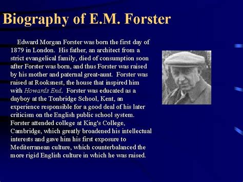 edward morgan forster biography examples