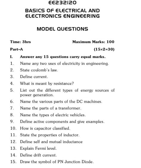 eee model question paper