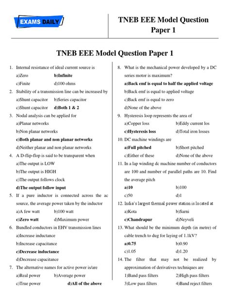 Read Eee Model Question Paper 