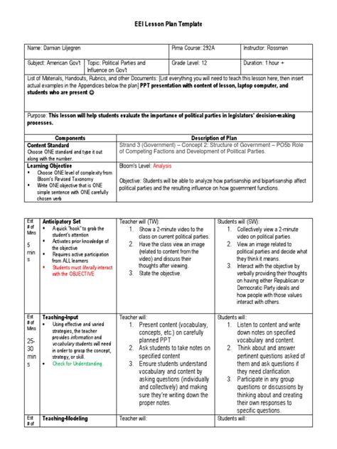 Eei Multicultural Lesson Plan
