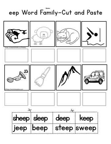 eep Cut & Paste Worksheets