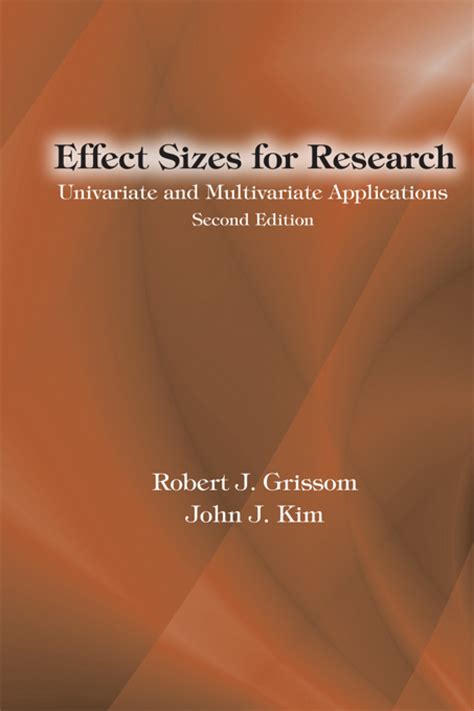 Effect Sizes For Research Univariate And Multivariate Applications