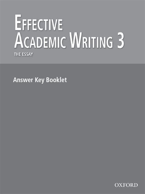 Effective Academic Writing 3 Answer Key