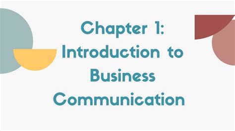Effective Business Communication Chapter 1 Definition