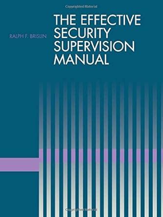 Effective Security Supervision Manual Deelyey