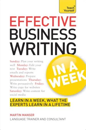Read Effective Business Writing In A Week Teach Yourself 