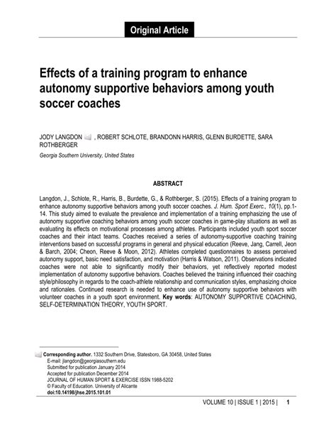 Read Effects Of A Training Program To Enhance Autonomy 