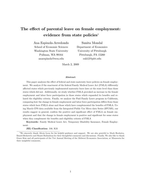 Download Effects Of Parental Leave Policies On Female Career And 