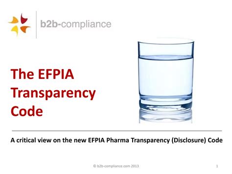 Efpia Codes Transparency International