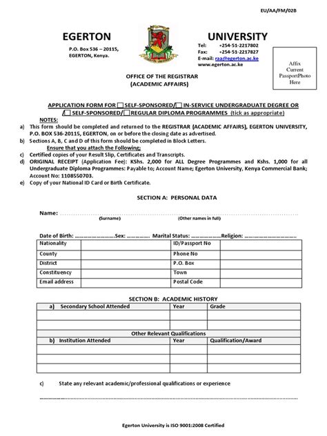 egerton university application form 2014