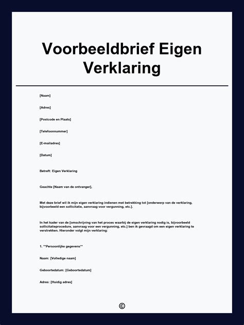 eigen verklaring