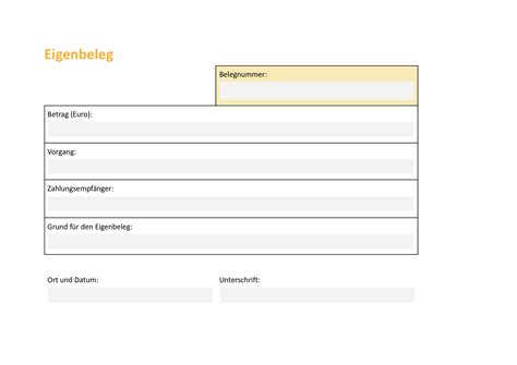 Eigenbeleg Vorlage Pdf