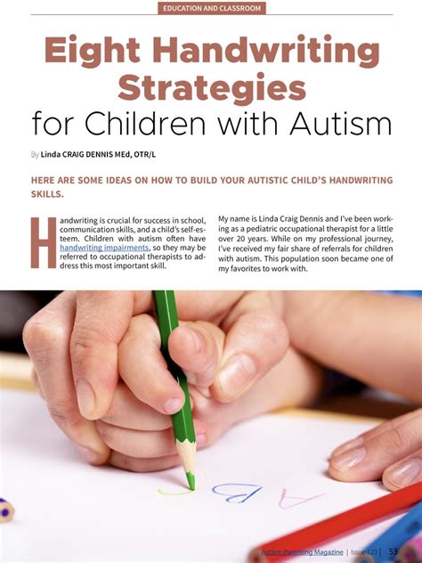 Eight Handwriting Strategies For Children With Autism Writing Activities For Autistic Students - Writing Activities For Autistic Students