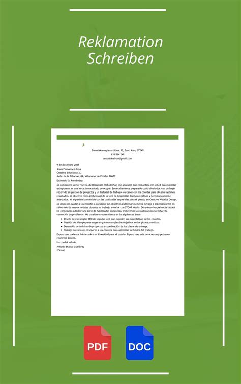 eine reklamation schreiben beispiel