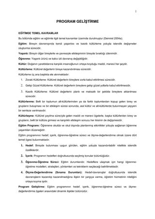 Eğitimde Program Geliştirme