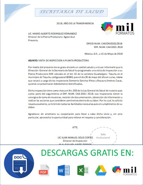 Ejemplo De Oficio