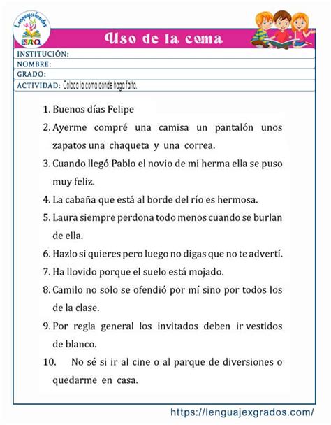 Ejemplos De La Coma