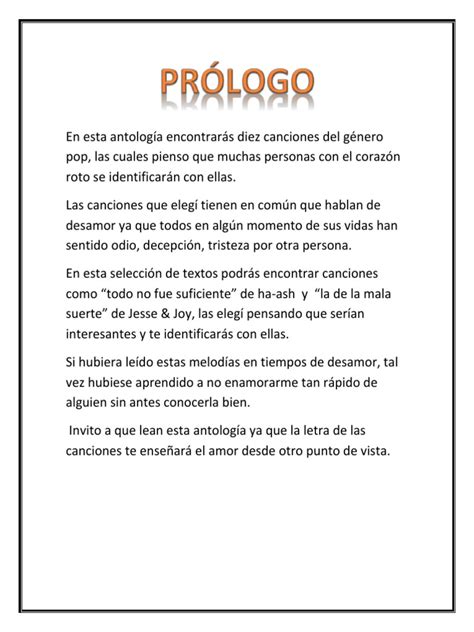 Ejemplos De Prologos