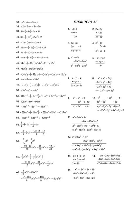 Ejercicios De Algebra