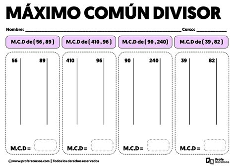 Ejercicios De Mcd