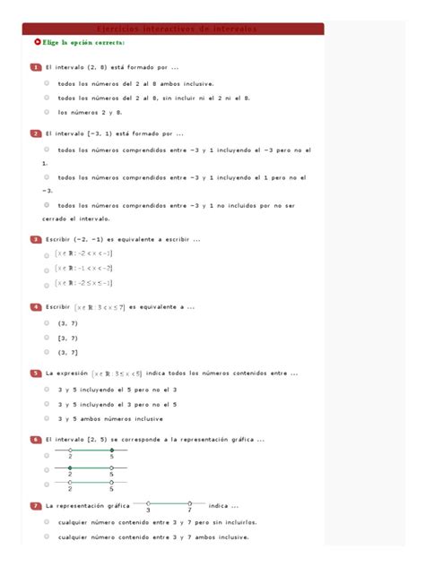 Ejercicios Interactivos De Intervalos Vitutor