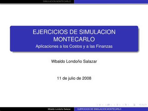 Read Online Ejercicios De Simulacion Montecarlo 