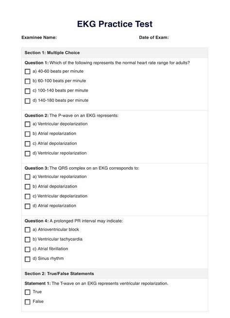 Ekg Technician Practice Test