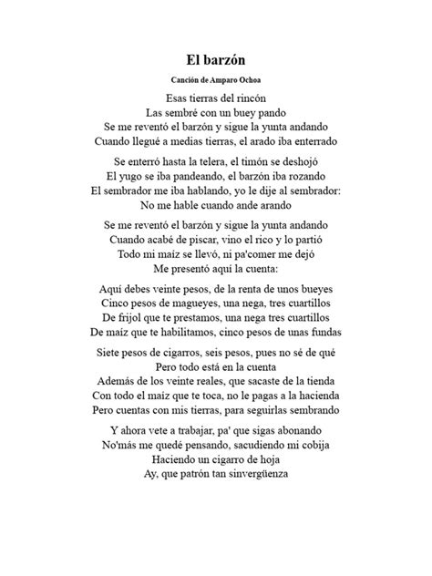 El Barzon Letra